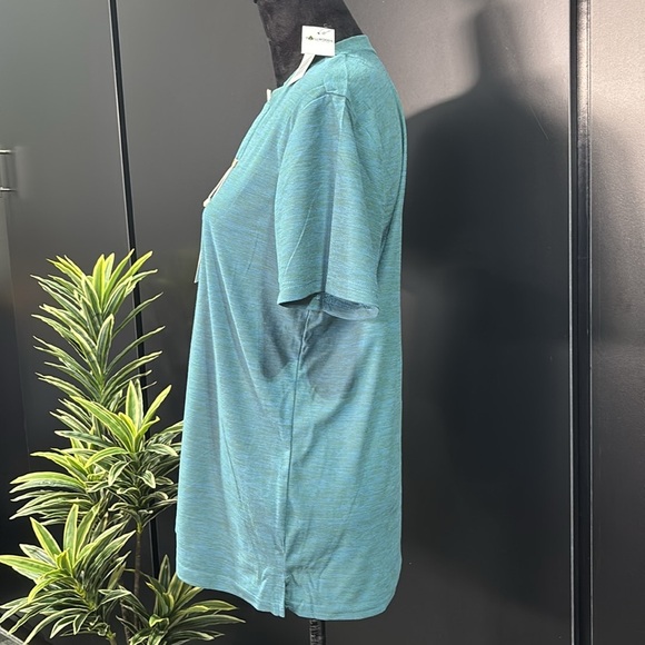 Tallwoods Quick Dry,soft touch,stretch,moisture wicking crewneck 2 button front - Picture 3 of 9